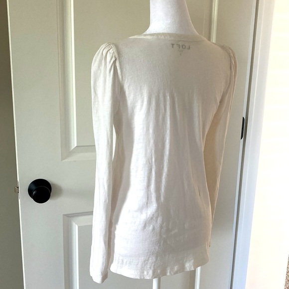 LOFT small white top long sleeves feminine - Picture 8 of 10